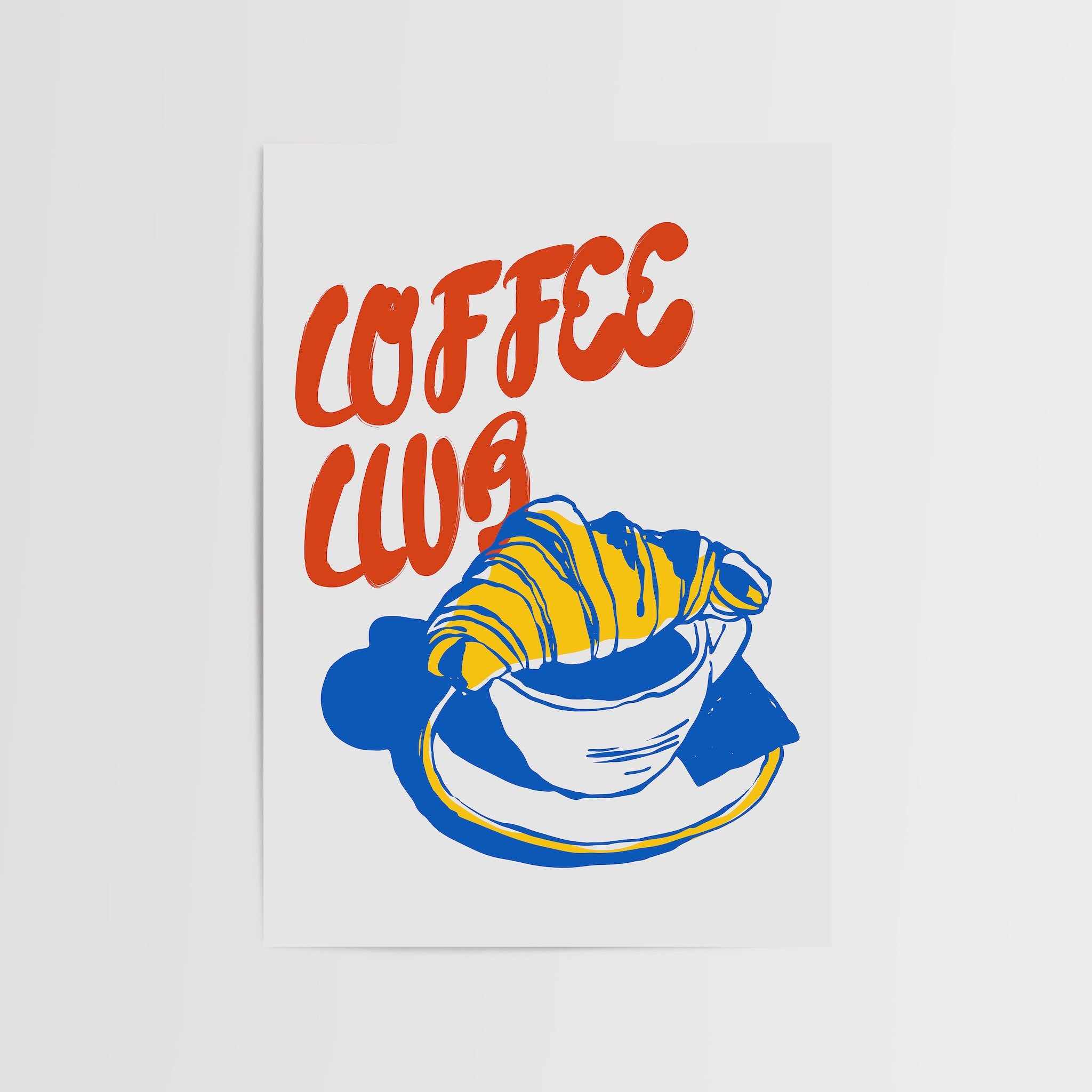 Printed poster with Coffee Club typography