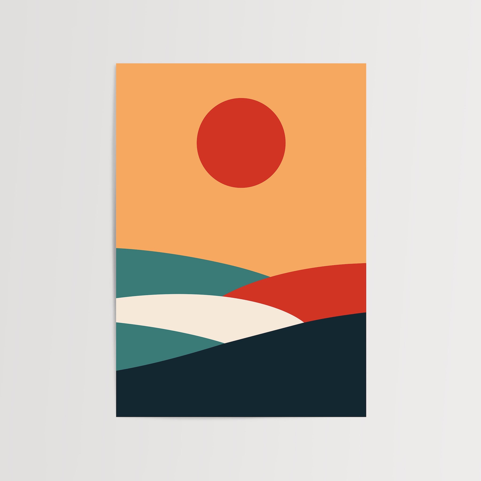 Red Sun-psoter-wall_art-decor-The Poster Square